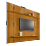 Painel para Tv até 75 Polegadas 220cmx230cm Ripado 2 Prateleiras 100% Mdf Roma - 2