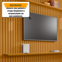 Ver imagem 3 de Painel Ripado para TV até 75 Polegadas 100% MDF 230CMX220CM 2 Prateleiras Roma Marrom