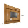 Painel para TV até 75 Polegadas Ripado 2 Prateleiras Roma - 3