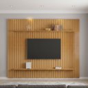 Ver imagem 1 de Painel para TV até 75 Polegadas Ripado 2 Prateleiras Roma
