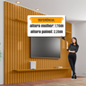 Painel para Tv até 75 Polegadas 220cmx230cm Ripado 2 Prateleiras 100% Mdf Roma - 4