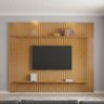 Painel para Tv até 75 Polegadas 220cmx230cm Ripado 2 Prateleiras 100% Mdf Roma - 1