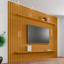 Ver imagem 6 de Painel Ripado para TV até 75 Polegadas 100% MDF 230CMX220CM 2 Prateleiras Roma Marrom