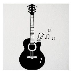 Adesivo Violão Música Canário Pássaro - 1