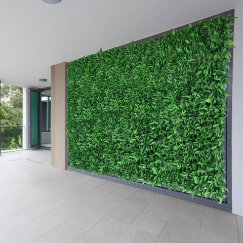 19 Folhagens Artificiais Samambaia em Placa Decorativa para Parede Verde Vertical e Muro Inglês