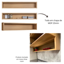 Ver imagem 6 de Nicho Decorativo para Cozinha 120cm Isabelle Bege/Freijó