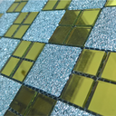 Ver imagem 2 de Pastilha Adesiva Vidro Decoração Banheiro Cozinha Espelho Am Lu0390 Cor:espelhado + Amarelho