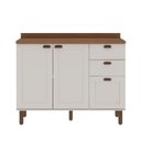 Ver imagem 2 de Gabinete para Banheiro 100% MDF 2 Portas 3 Gavetas Modelo Americano Provençal Iluminata Branco/Ébano