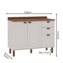 Ver imagem 3 de Gabinete para Banheiro 100% MDF 2 Portas 3 Gavetas Modelo Americano Provençal Iluminata Branco/Ébano
