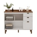 Ver imagem 5 de Gabinete para Banheiro 100% MDF 2 Portas 3 Gavetas Modelo Americano Provençal Iluminata Branco/Ébano