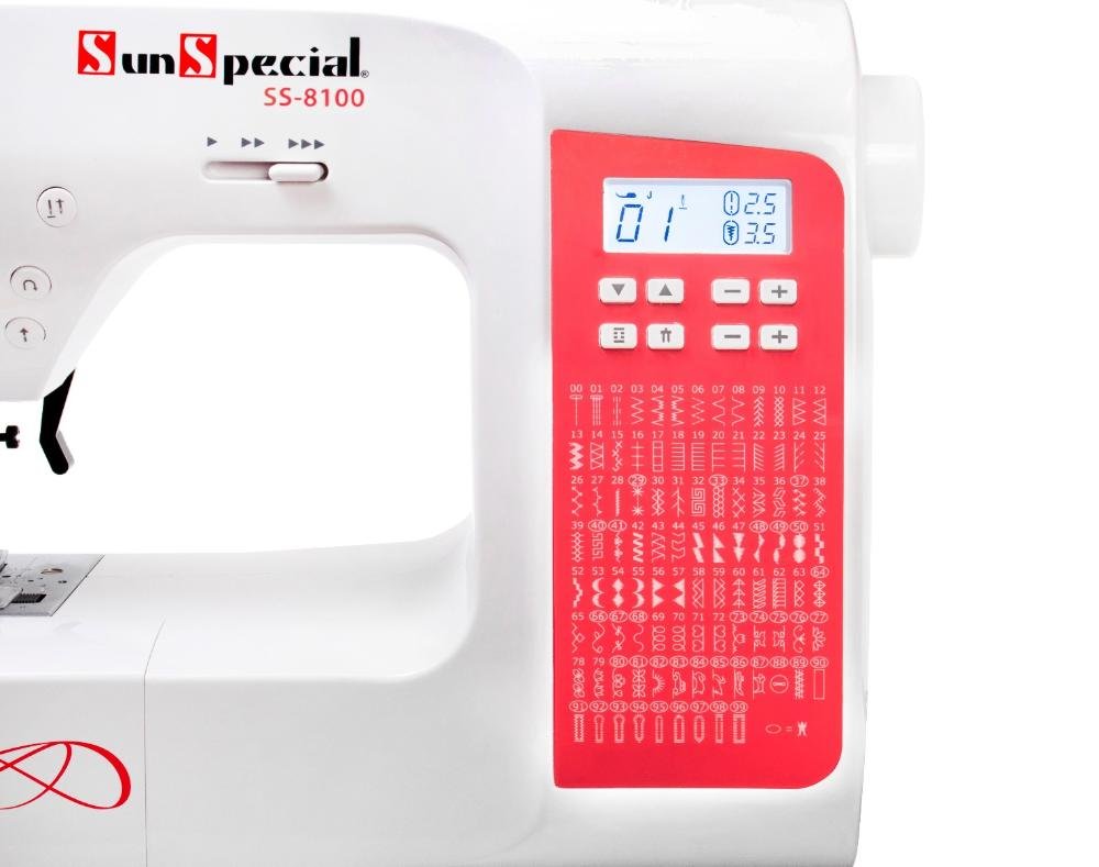 Máquina Costura Doméstica Ss-8100 Autovolt Eletrônica Vermelha - Sun Special - 4