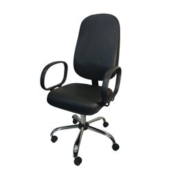 Cadeira Escritório Presidente Slin Corino Base Cromada:preto - 3