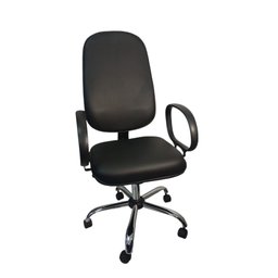 Cadeira Escritório Presidente Slin Corino Base Cromada:preto - 1