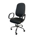 Ver imagem 3 de Cadeira Escritório Presidente Slin Corino Base Cromada:preto
