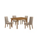 Ver imagem 3 de Mesa de Jantar Liz 4 Lugares Retangular MDF Creme e Natural Moderna 120cm