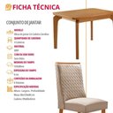Ver imagem 6 de Mesa de Jantar Liz 4 Lugares Retangular MDF Creme e Natural Moderna 120cm