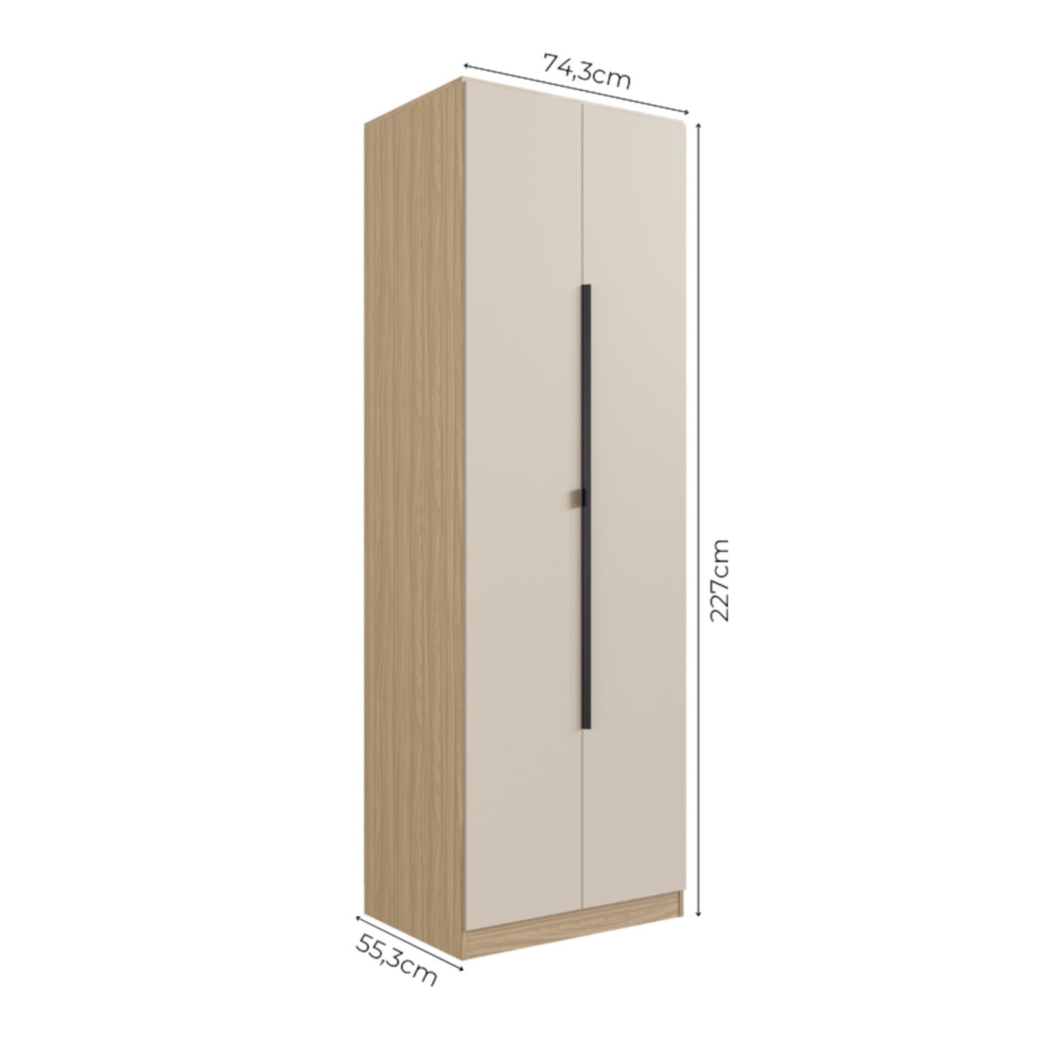Guarda Roupa Modular 2 Portas 1 Gaveta 2 Prateleiras Nancy - 3