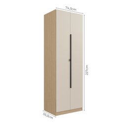 Guarda Roupa Modular 2 Portas 1 Gaveta 2 Prateleiras Nancy - 3