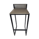 Ver imagem 2 de Kit 6 Banquetas Alta Encosto Junco Café Assento Marrom