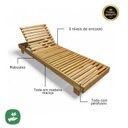 Ver imagem 5 de Espreguiçadeira de Piscina Reclinável de Madeira Maciça Tropical Madeiral