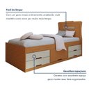 Ver mais imagens de Cama Solteiro com 5 Gavetas em MDF Júlia Cinamomo/Off White Marrom