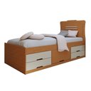Ver imagem 3 de Cama Solteiro com 5 Gavetas em MDF Júlia Cinamomo/Off White Marrom