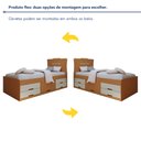 Ver imagem 6 de Cama Solteiro com 5 Gavetas em MDF Júlia Cinamomo/Off White