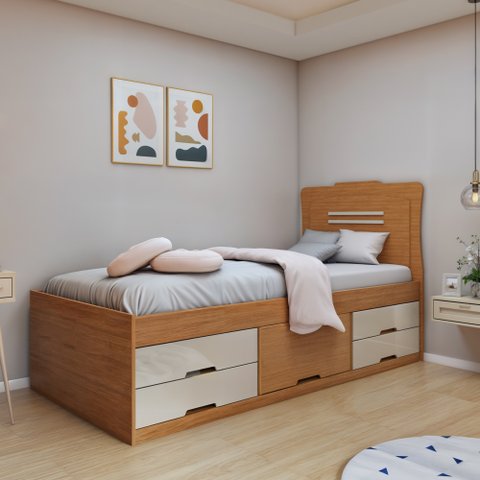 Cama Solteiro 5 Gavetas Júlia