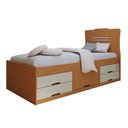 Ver imagem 2 de Cama Solteiro com 5 Gavetas em MDF Júlia Cinamomo/Off White Marrom