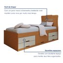 Ver imagem 7 de Cama Solteiro com 5 Gavetas em MDF Júlia Cinamomo/Off White