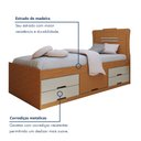 Ver imagem 5 de Cama Solteiro com 5 Gavetas em MDF Júlia Cinamomo/Off White Marrom