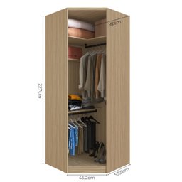 Guarda Roupa Modular Canto 1 Porta 3 Prateleiras Nancy - 3 Guarda Roupa Modular Canto 1 Porta 3 Prateleiras Nancy - 3
