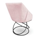 Ver imagem 6 de Kit 8 Poltronas Luxo Alana Suede Rosa Bebê Base Luxo Preto - Pallazio