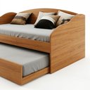 Ver mais imagens de Bicama Solteiro Sofá Cama com Rodízios em MDF Funny Cinamomo Marrom