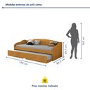 Ver imagem 3 de Bicama Solteiro Sofá Cama com Rodízios em MDF Funny Cinamomo Marrom