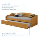 Ver imagem 4 de Bicama Solteiro Sofá Cama com Rodízios em MDF Funny Cinamomo Marrom