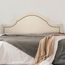 Ver imagem 1 de Cabeceira Casal Estofada para Cama Box Provençal Luxo com Tachas 140x60cm Branco