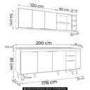Ver imagem 5 de Armário de Cozinha CP11 com Pia 200cm Pérola Z34 Branco - Mpozenato