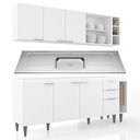 Ver imagem 3 de Armário de Cozinha CP11 com Pia 200cm Pérola Z34 Branco - Mpozenato