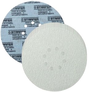Kit 100 Disco de Lixa Branco com Velcro Starfer 225mm Grão 80 para Lixadeira