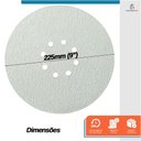 Ver imagem 2 de Kit 100 Disco de Lixa Branco com Velcro Starfer 225mm Grão 80 para Lixadeira