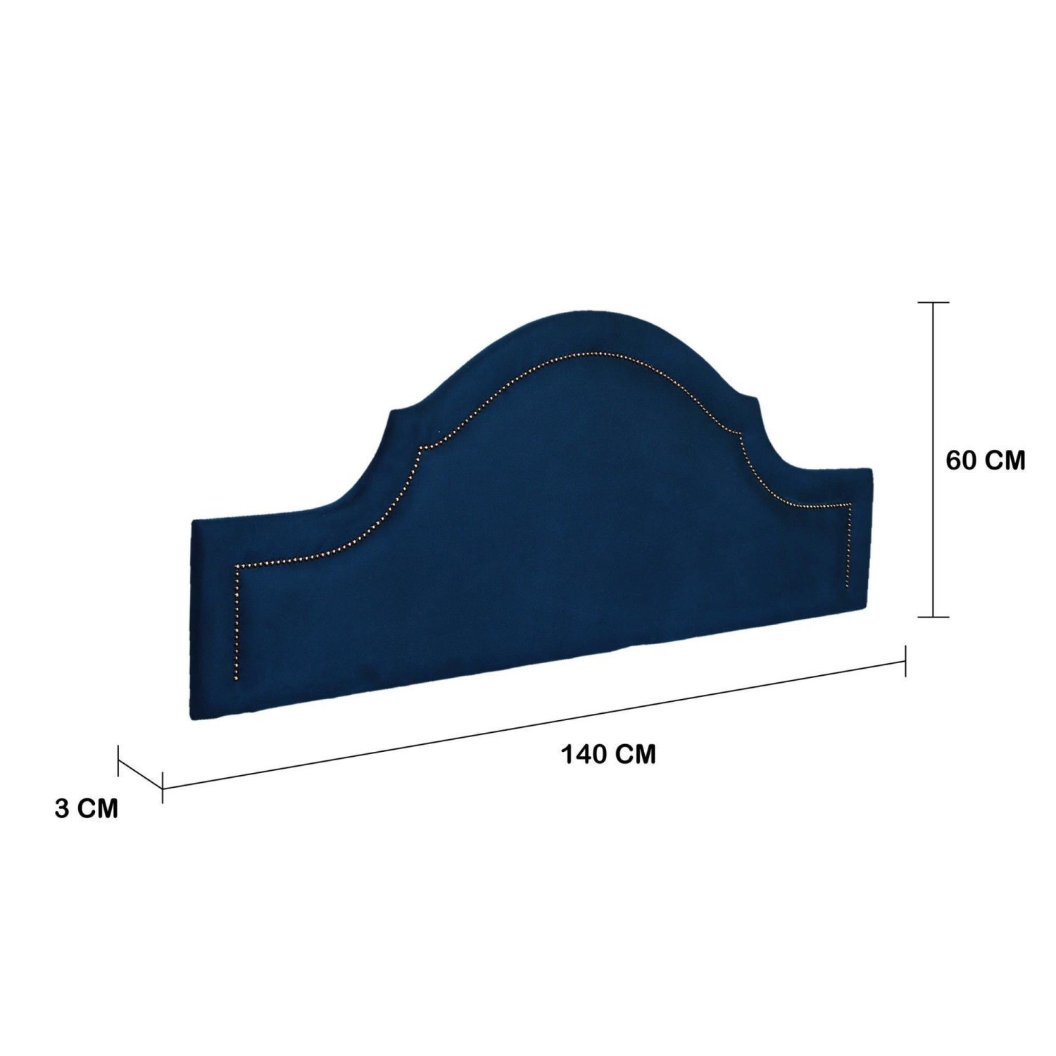 Cabeceira Casal Estofada para Cama Box Provençal Luxo com Tachas 140x60cm - 3