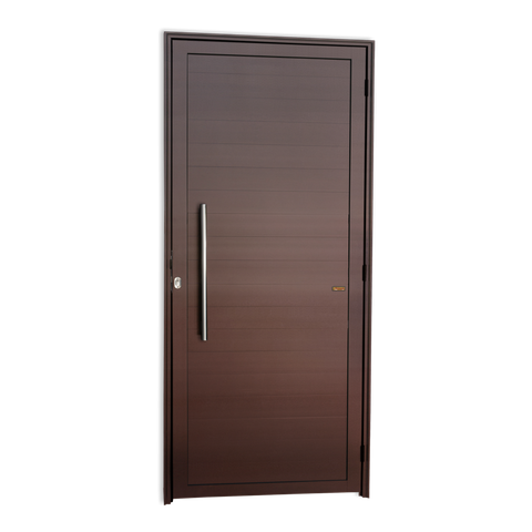 Porta Alumínio Lambril c/Puxador e.Marrom Corten 80 Brimak