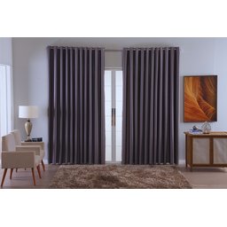 Cortina para Sala Quarto Blackout Tecido 4,00x2,50 Ellegance:graffite - 1