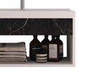 Ver imagem 3 de Gabinete Nicho Suspenso para Banheiro com Lavatório Beta Branco com Marmorizado Preto - Cerocha