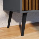 Ver imagem 4 de Aparador Buffet Balcão Compacto 90 cm Multiuso Decoração Sala Escritório Wood New- Cinza/Ripado