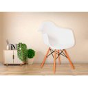 Ver imagem 2 de Kit 8 Cadeiras Charles Eames Eiffel com Braço Branco Polipropileno Cozinha Área de Lazer Recepção