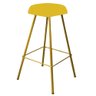 Kit 05 Banqueta Alta Lari Eiffel Hexágono Bancada Bar Balcão Bistrô Ferro Dourado Suede Amarelo - 3