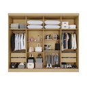 Ver imagem 6 de Guarda-Roupa Casal Modulado Canto com Espelho 15 Portas 6 Gavetas Multimóveis Madeirado/Cinza