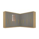Ver imagem 2 de Guarda-Roupa Casal Modulado Canto com Espelho 15 Portas 6 Gavetas Multimóveis Madeirado/Cinza